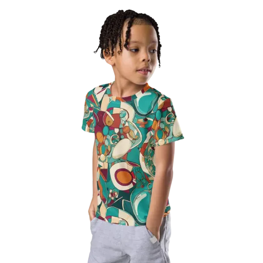 Citrus Geometry on a Kids Crew Neck T-Shirt