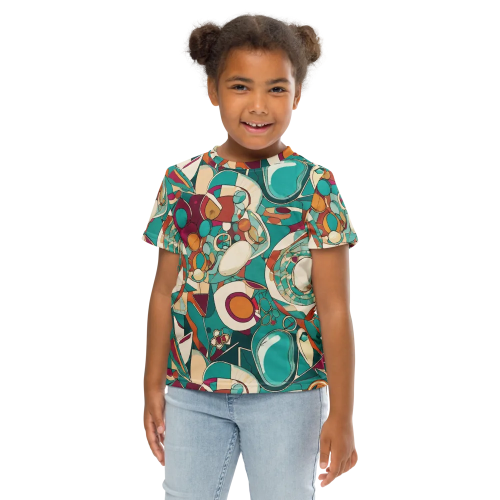 Citrus Geometry on Kids Crew Neck T-Shirt — Front