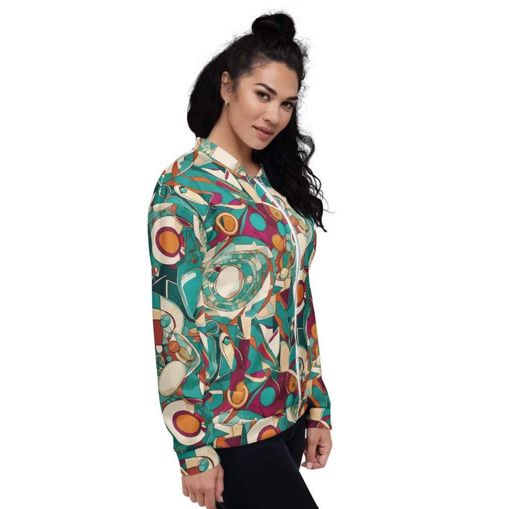Citrus Geometry on Bomber Jacket — Right