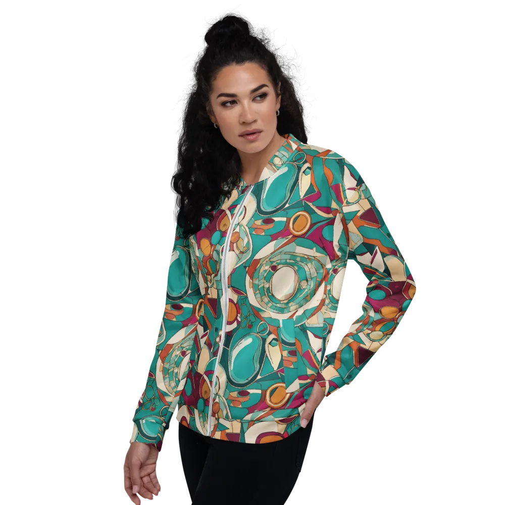 Citrus Geometry on Bomber Jacket — Left