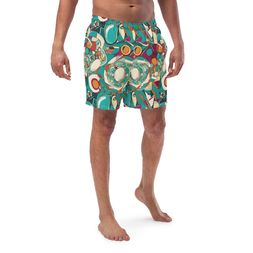 Citrus Geometry on Swim Trunks — Front