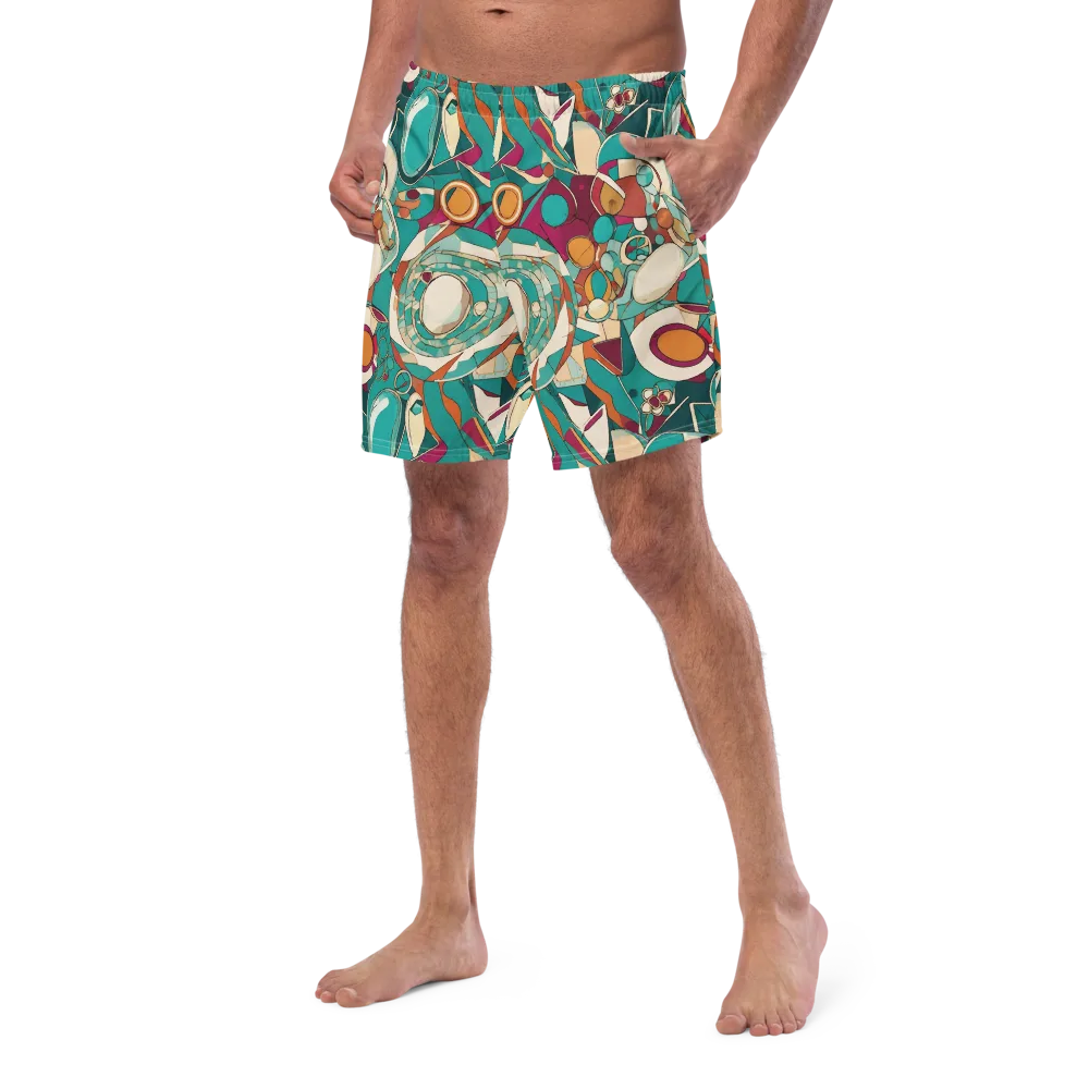Citrus Geometry on Swim Trunks — Left Front