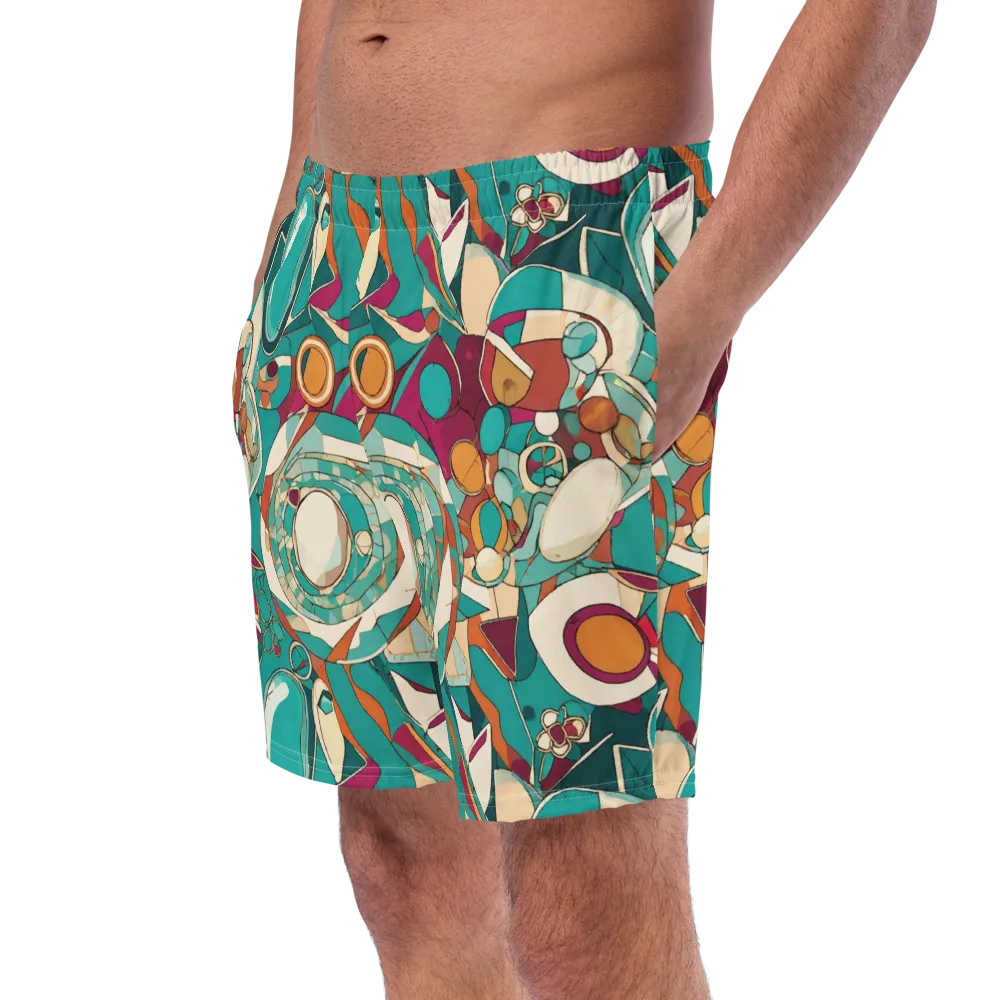 Citrus Geometry on Swim Trunks — Left Front
