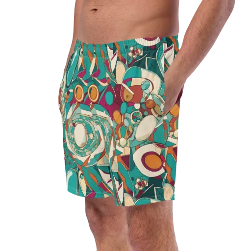 Citrus Geometry on a Swim Trunks
