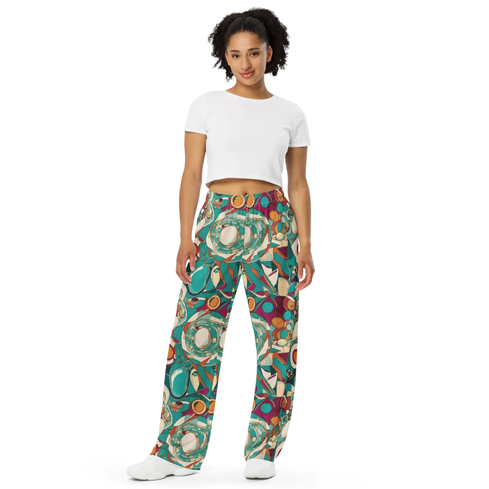 Citrus Geometry on Wide-Leg Pants — Front