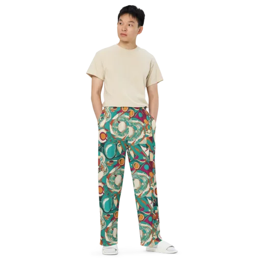 Citrus Geometry on a Wide-Leg Pants