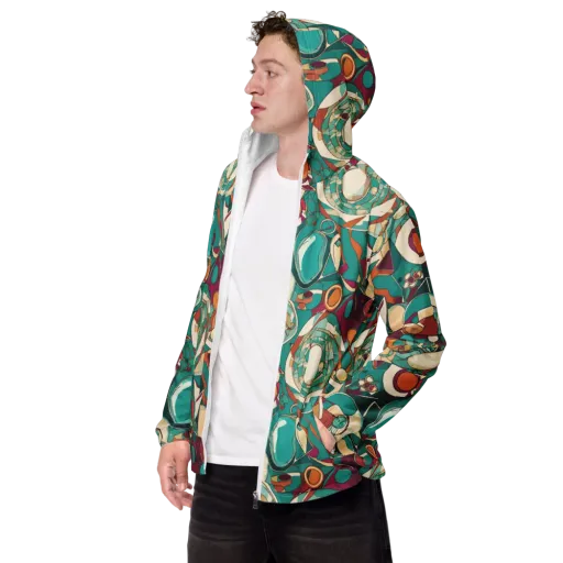Citrus Geometry on a Men's Windbreaker