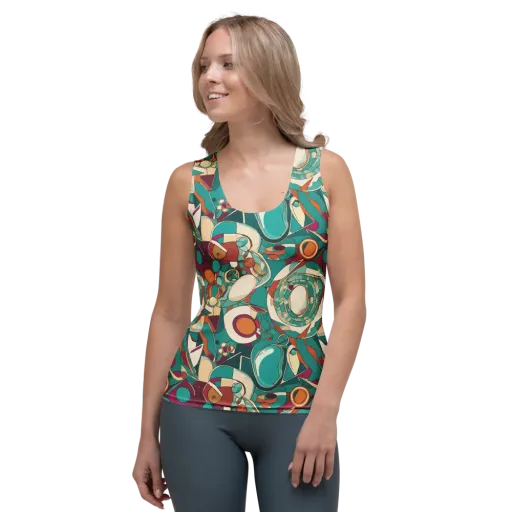 Citrus Geometry on a Women's Tank Top