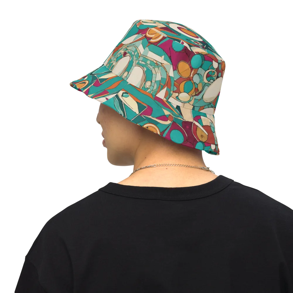 Citrus Geometry on Reversible Bucket Hat — Back Inside