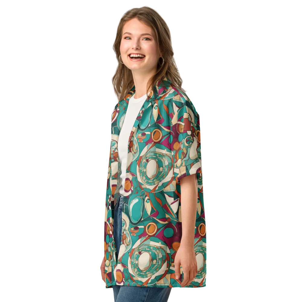 Citrus Geometry on Button Shirt — Left Front