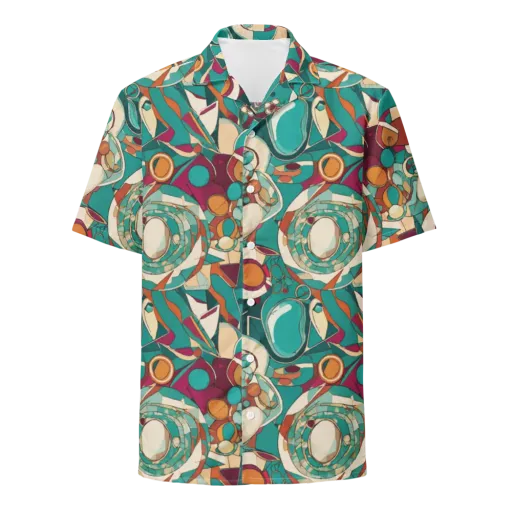Citrus Geometry on a Button Shirt