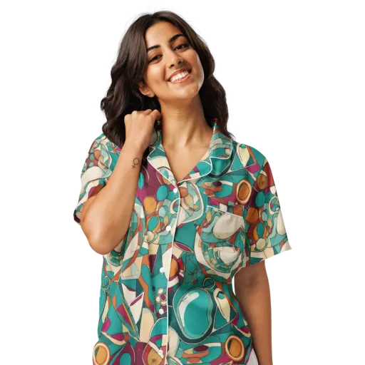 Citrus Geometry on a Women's Short Sleeve Pajama Top