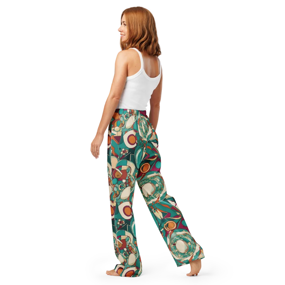 Citrus Geometry on Women's Pajama Pants — Back