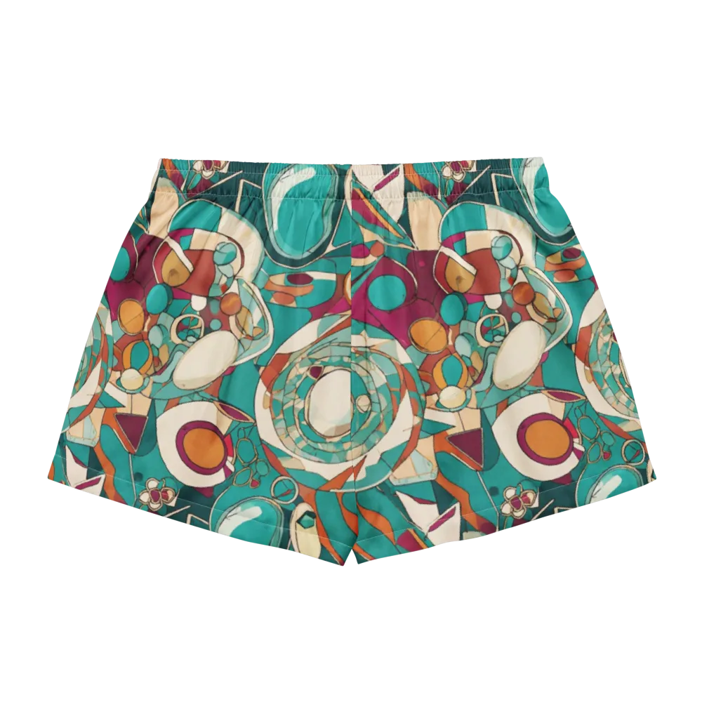 Citrus Geometry on Women's Pajama Shorts — Back