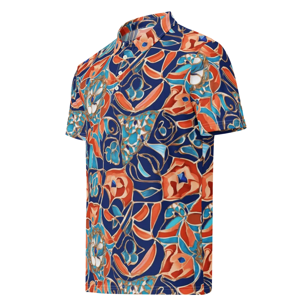 Lacquered Bloom on Men's Slim Fit Polo Shirt — Left Front