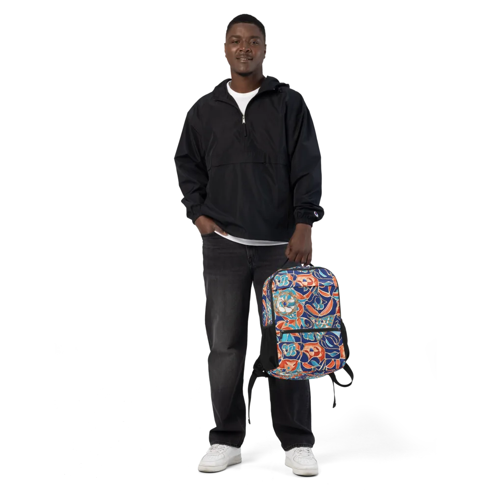 Lacquered Bloom on Utility Backpack — Front