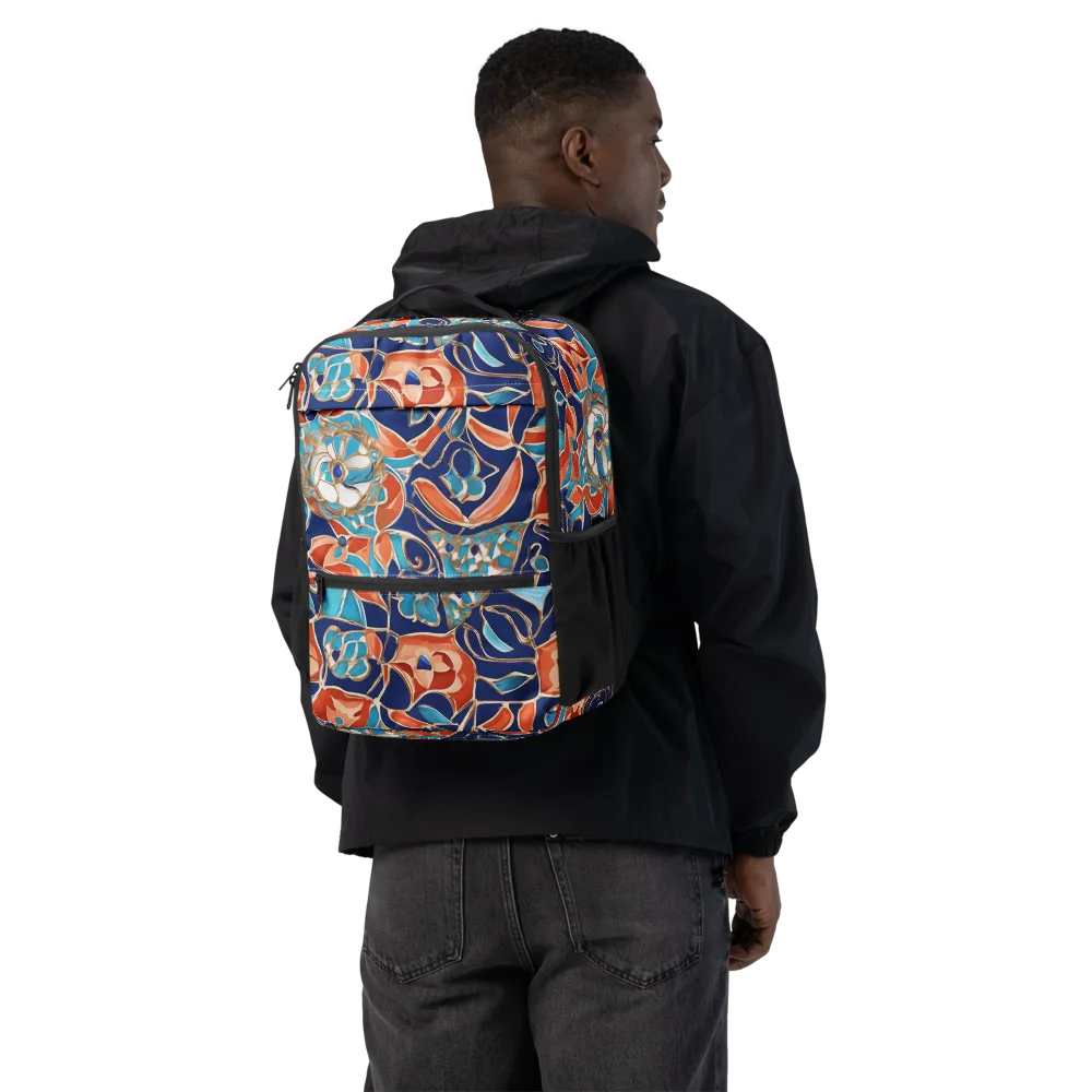Lacquered Bloom on Utility Backpack — Back