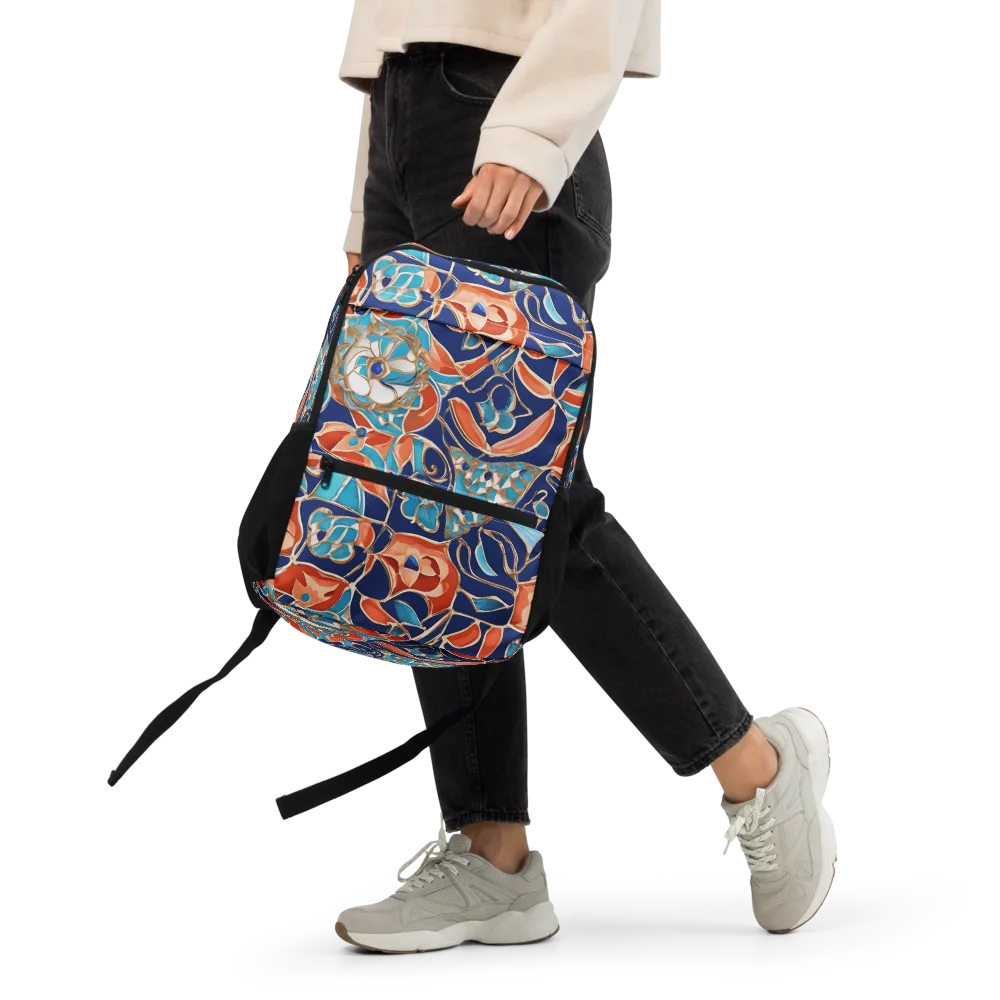 Lacquered Bloom on Utility Backpack — Front