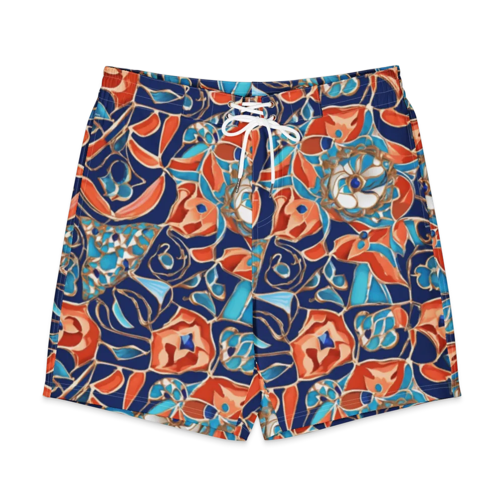 Lacquered Bloom on Men's Board Shorts — Front