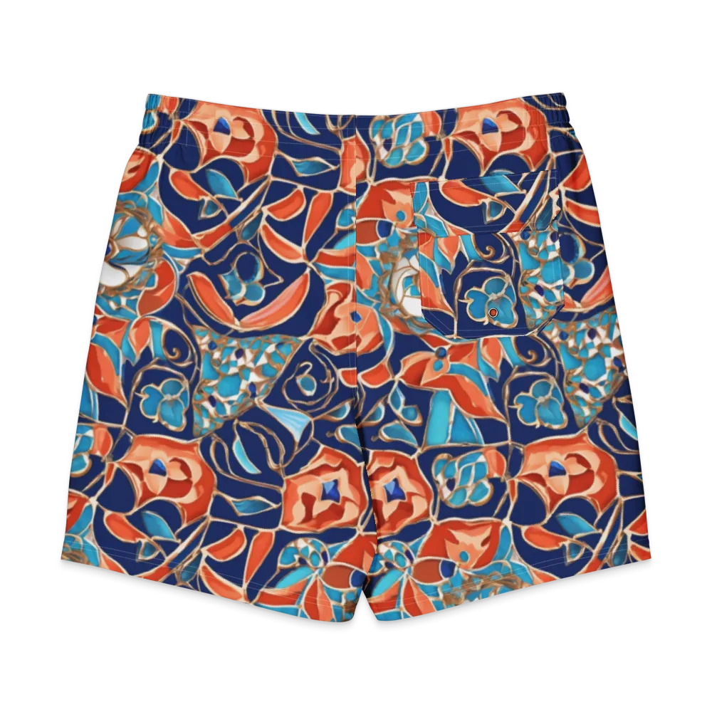 Lacquered Bloom on Men's Board Shorts — Back