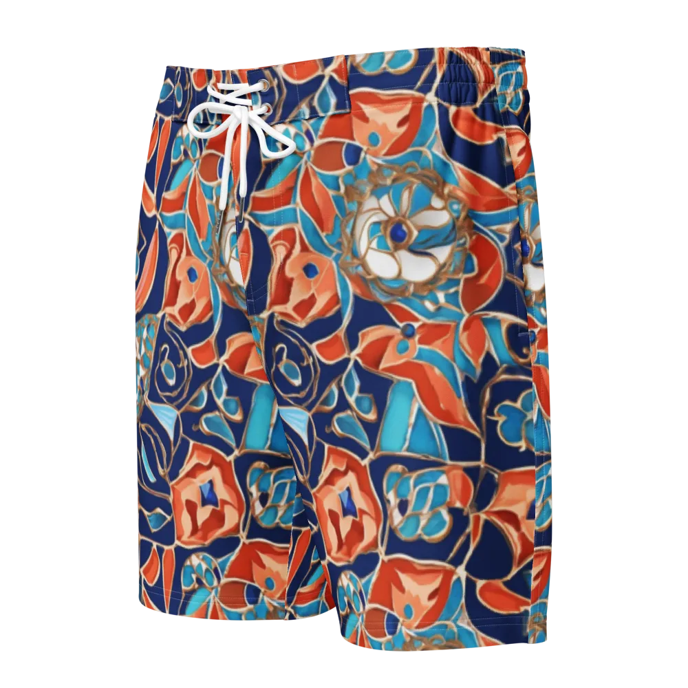 Lacquered Bloom on Men's Board Shorts — Front