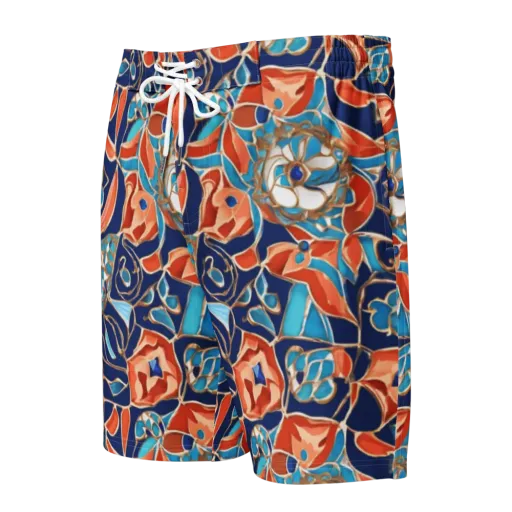 Lacquered Bloom on a Men's Board Shorts