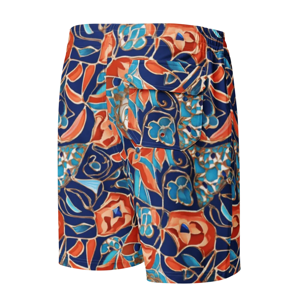 Lacquered Bloom on Men's Board Shorts — Back