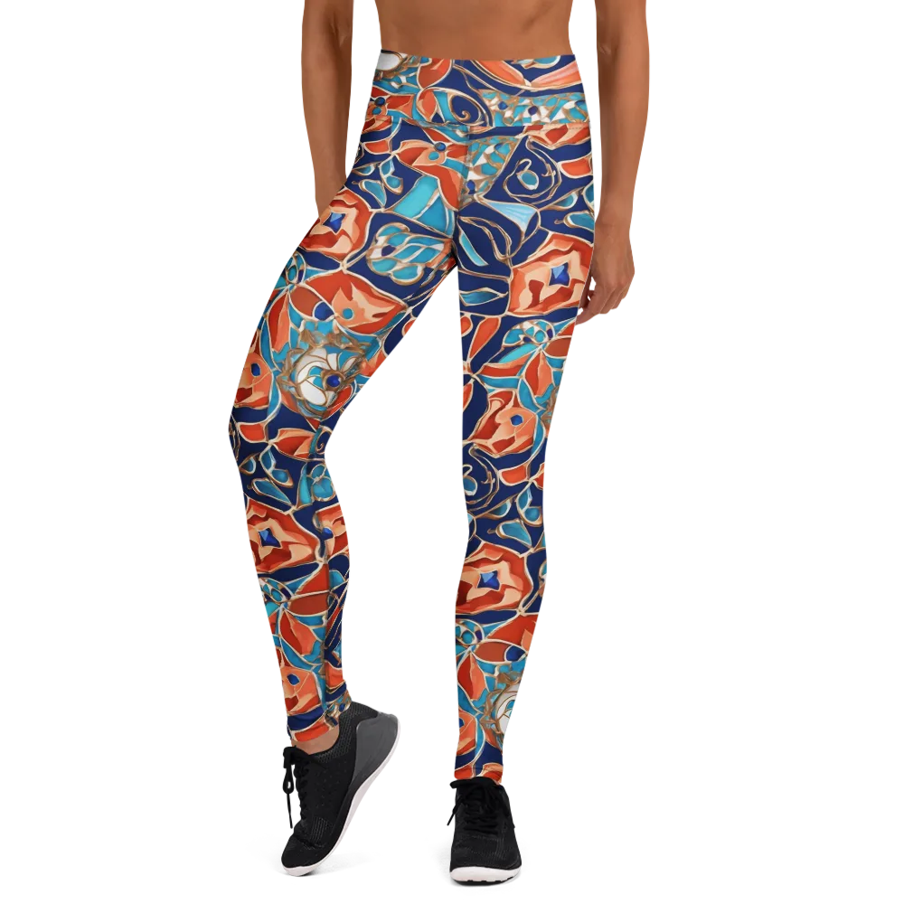 Lacquered Bloom on Yoga Leggings — Front