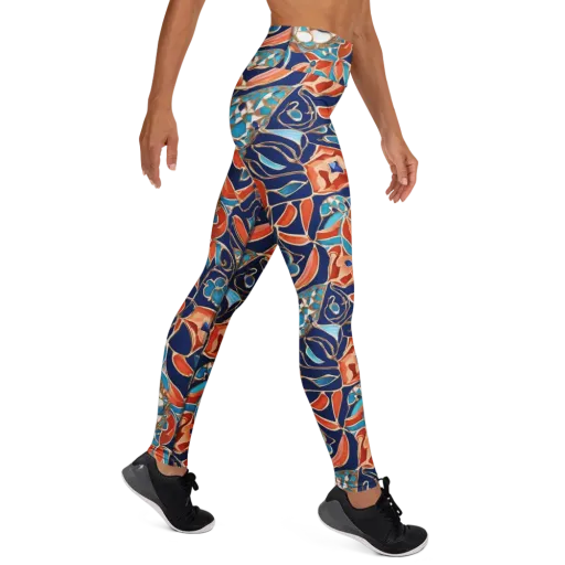 Lacquered Bloom on a Yoga Leggings