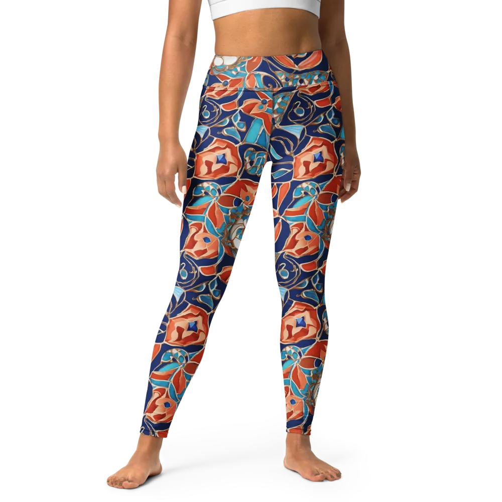 Lacquered Bloom on Yoga Leggings — Front