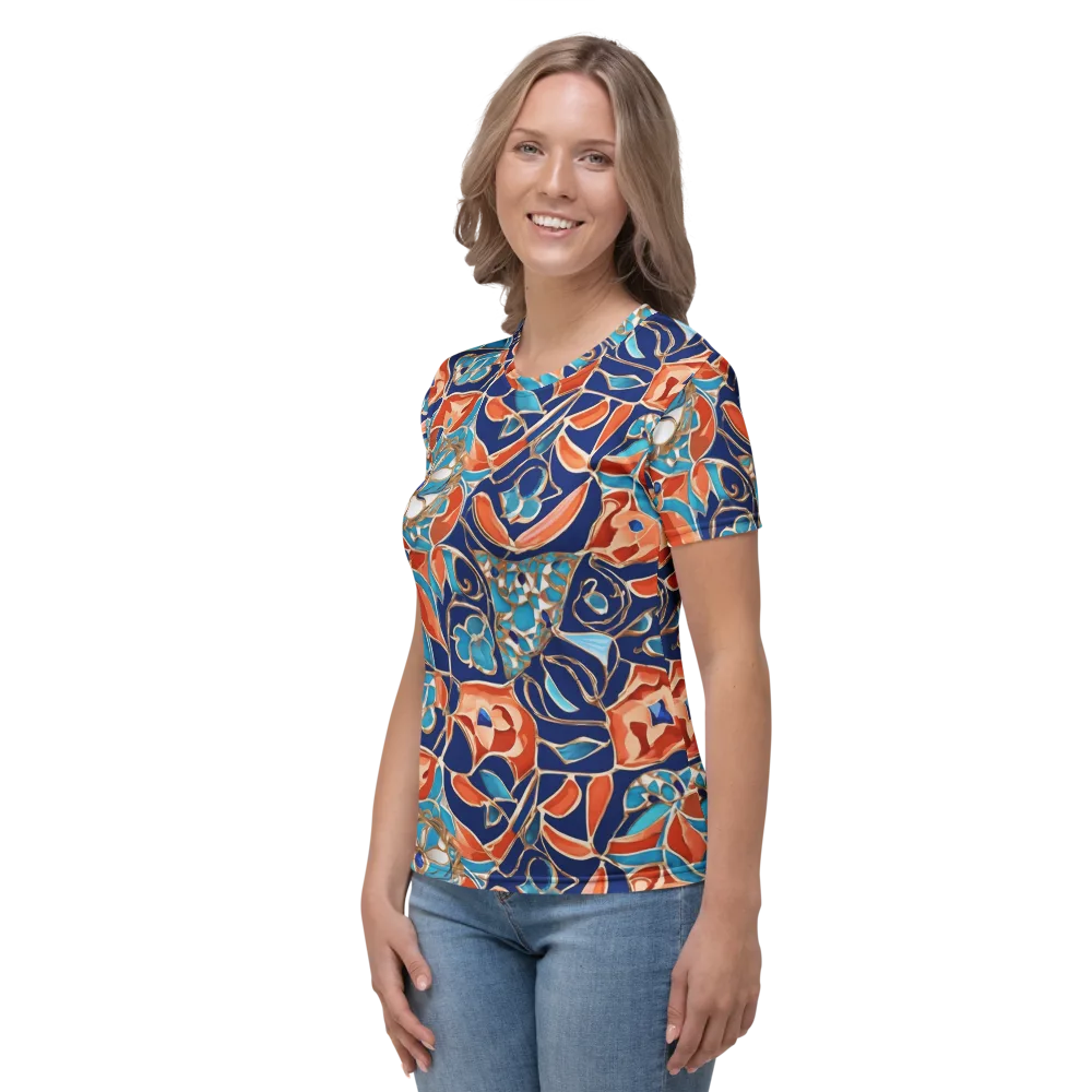 Lacquered Bloom on Women's Crew Neck T-Shirt — Left