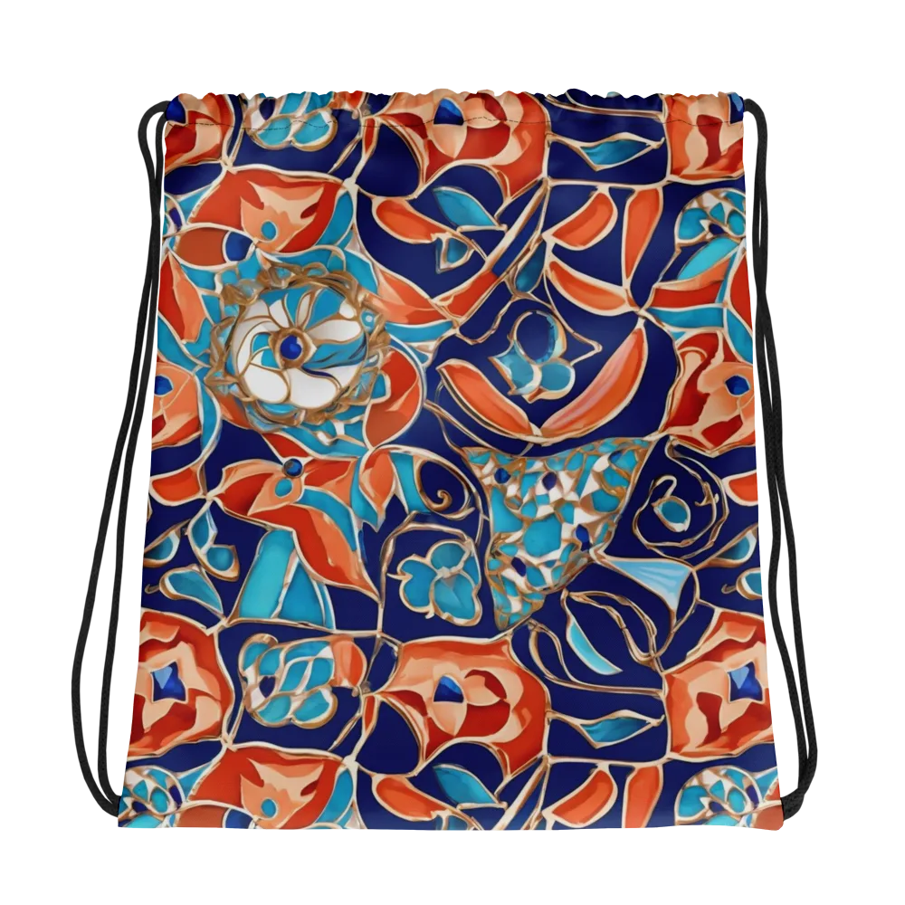 Lacquered Bloom on Drawstring Bag — Photo