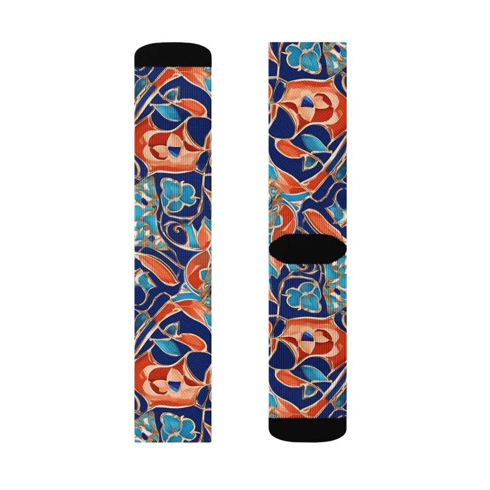 Lacquered Bloom on Socks — Left Sock