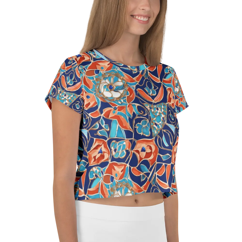 Lacquered Bloom on Crop Tee — Right