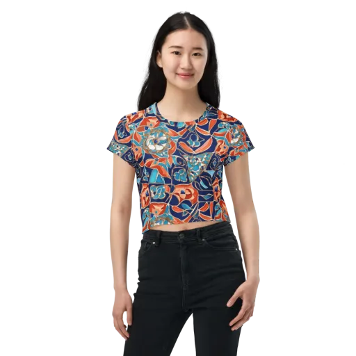 Lacquered Bloom on a Crop Tee