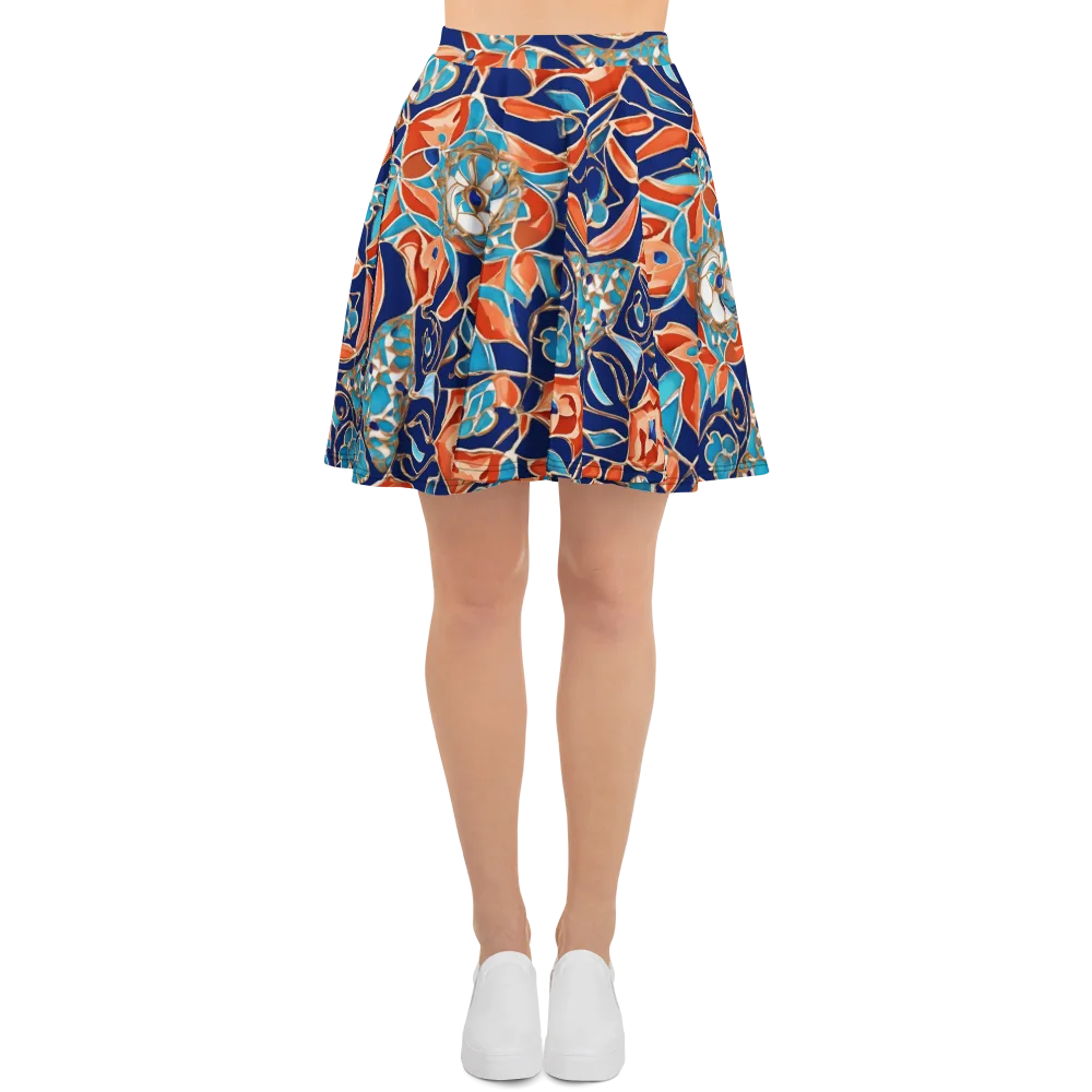 Lacquered Bloom on Skater Skirt — Front