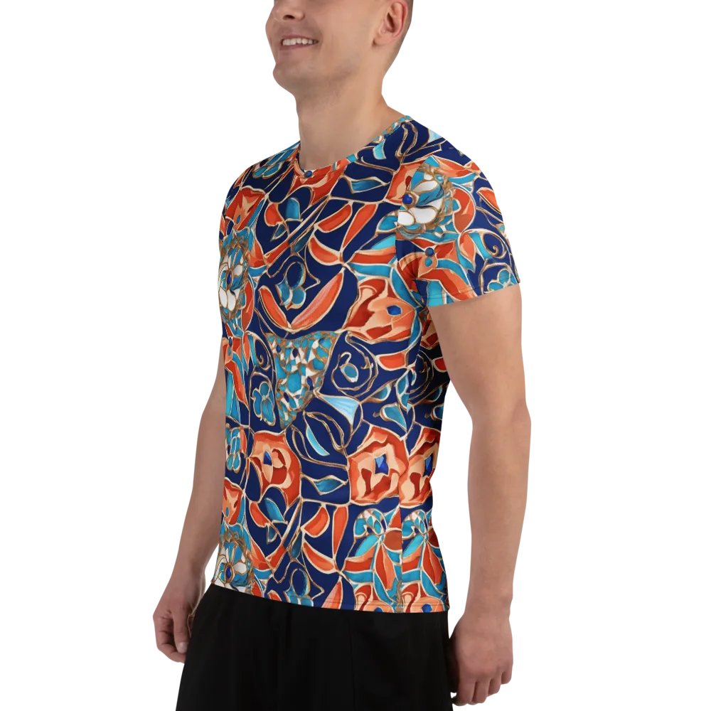 Lacquered Bloom on Men's Athletic T-Shirt — Left