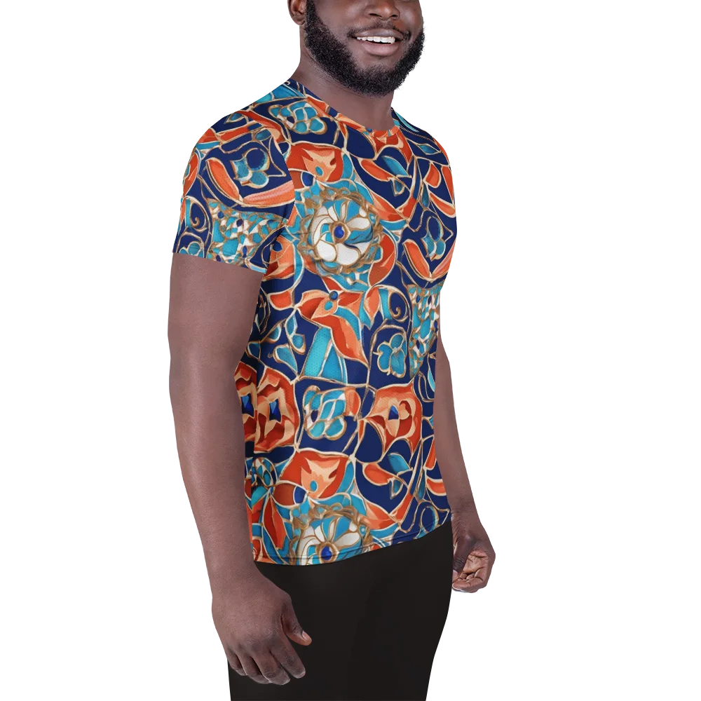 Lacquered Bloom on Men's Athletic T-Shirt — Right