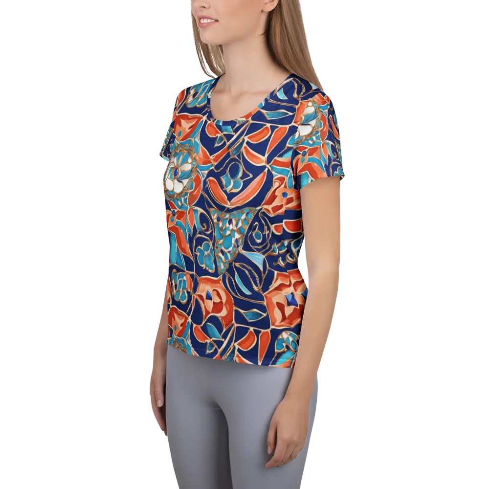Lacquered Bloom on Women's Athletic T-Shirt — Left
