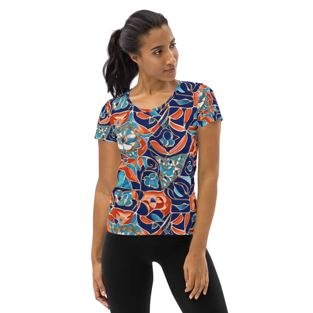 Lacquered Bloom on Women's Athletic T-Shirt — Front