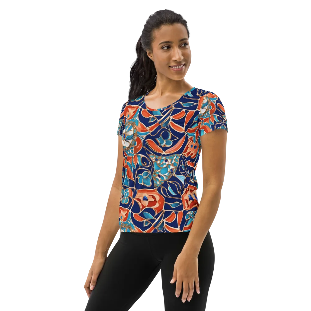 Lacquered Bloom on Women's Athletic T-Shirt — Left