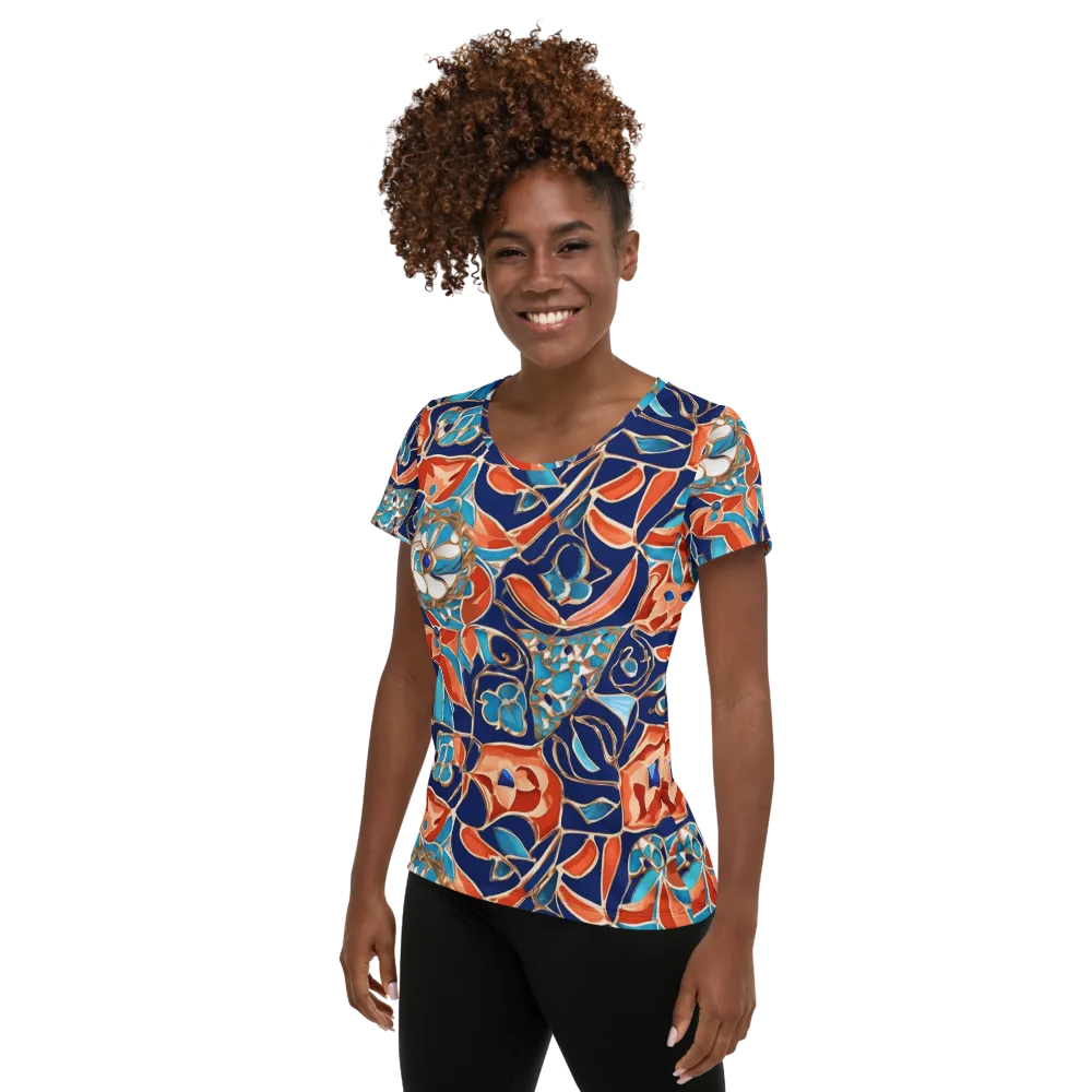 Lacquered Bloom on Women's Athletic T-Shirt — Left