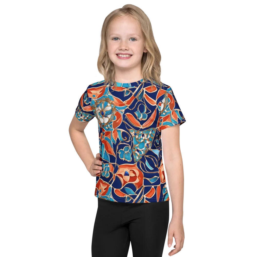 Lacquered Bloom on Kids Crew Neck T-Shirt — Front