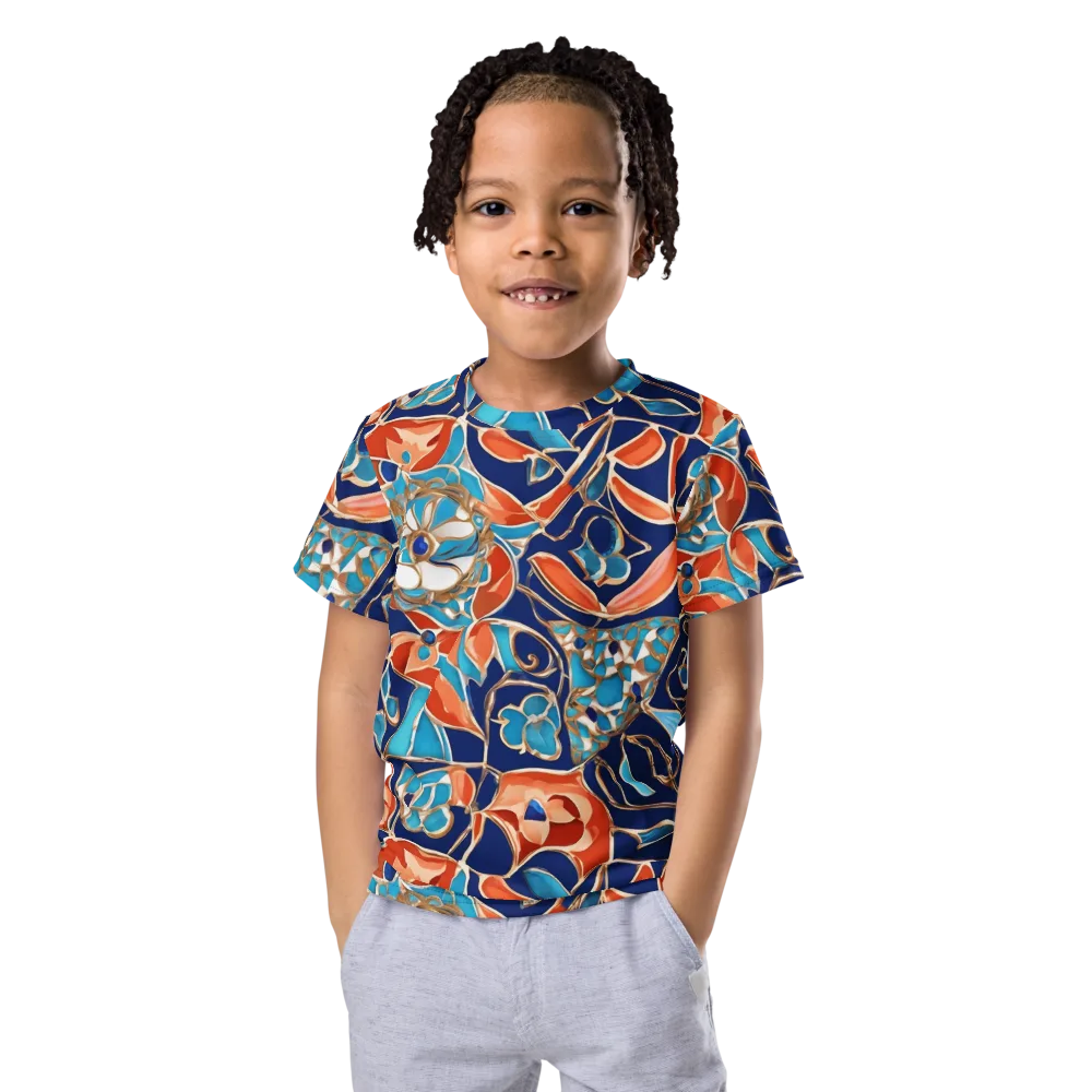 Lacquered Bloom on Kids Crew Neck T-Shirt — Front