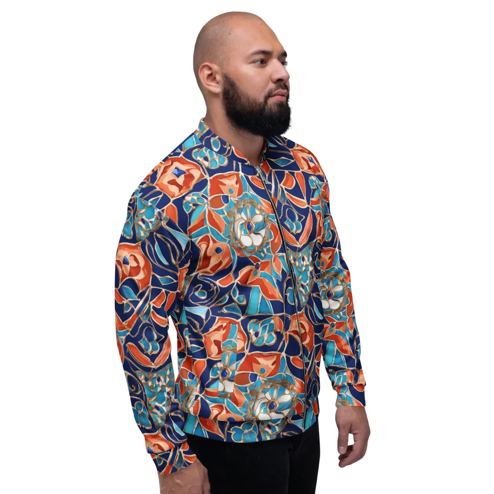 Lacquered Bloom on Bomber Jacket — Right