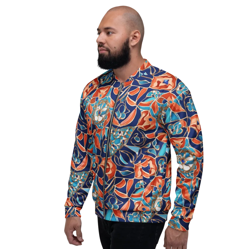 Lacquered Bloom on Bomber Jacket — Left