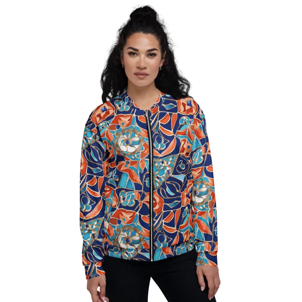 Lacquered Bloom on Bomber Jacket — Front