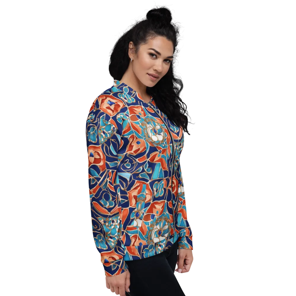 Lacquered Bloom on Bomber Jacket — Right