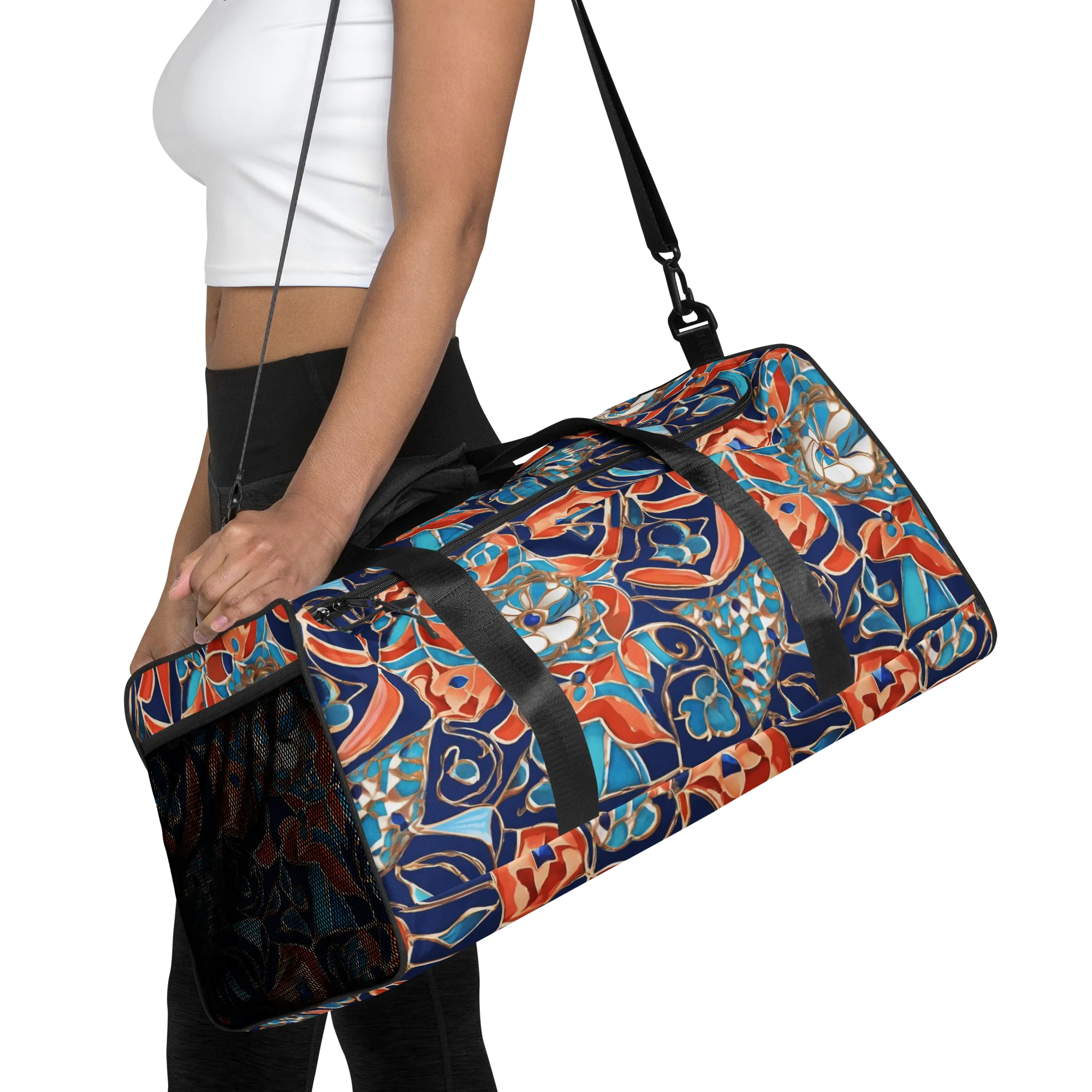 Lacquered Bloom on Duffle Bag — Front