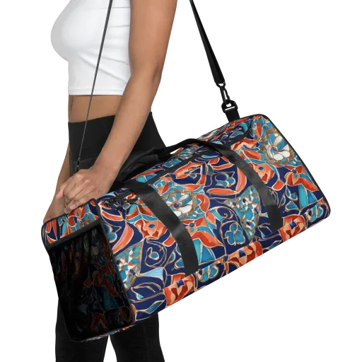 Lacquered Bloom on a Duffle Bag